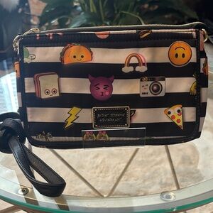 Betsey Johnson Black and White Emoji Crossbody Bag